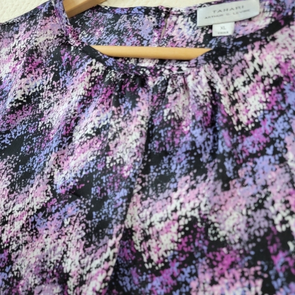 Tahari Sleeveless Blouse Purple Lavender Top Casual Career Pleated - Picture 2 of 13